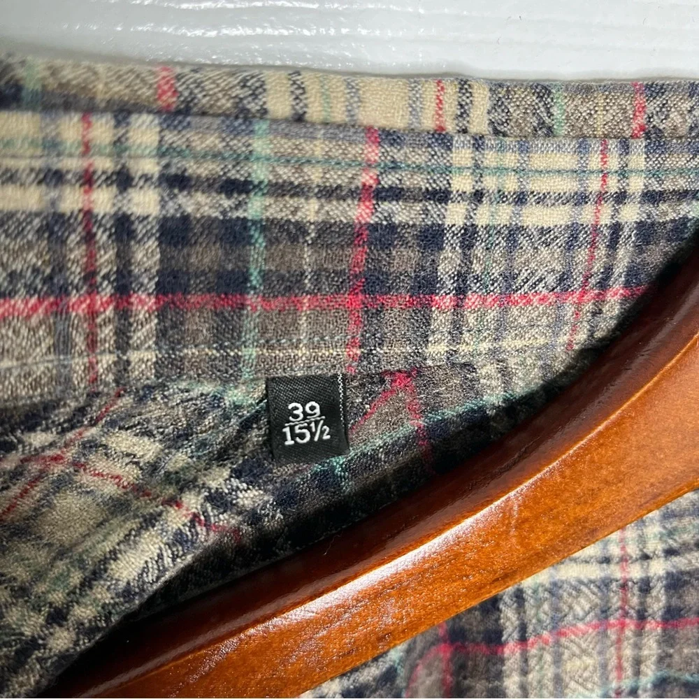 Vintage Gucci Tom Ford Y2K Western Brown Plaid Long Sleeve Button Down Shirt S